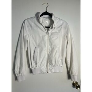 Vintage Obermeyer White Bomber Jacket Men's Medium 70s 80s Windbreaker RN 33250
